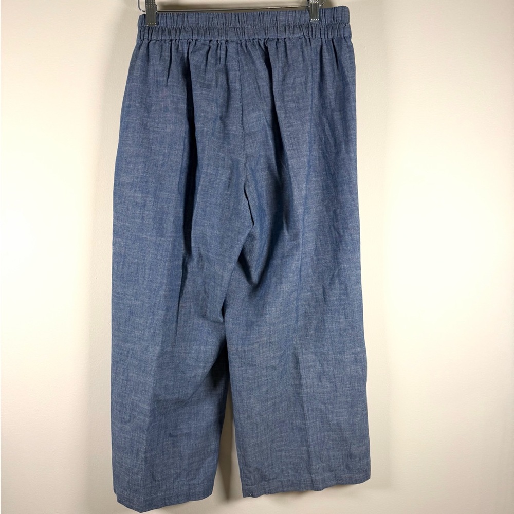 J. Crew Chambray Drawstring Wide-Leg Pants - Light Blue - Picture 2 of 3
